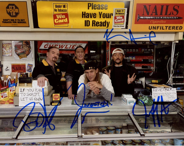 Clerks 8x10 Cast Signed Photo Jeff Anderson, Brian O'Halloran, Jason Mewes, Kevin Smith