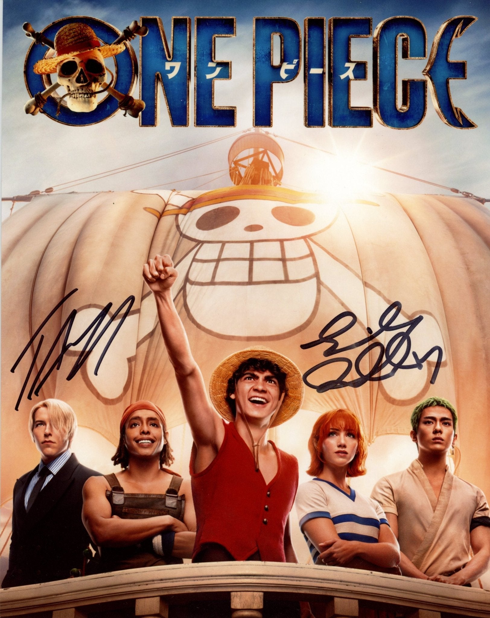 One Piece 8x10 Signed Photo Emily Rudd, Taz Skylar JSA Certified Autograph