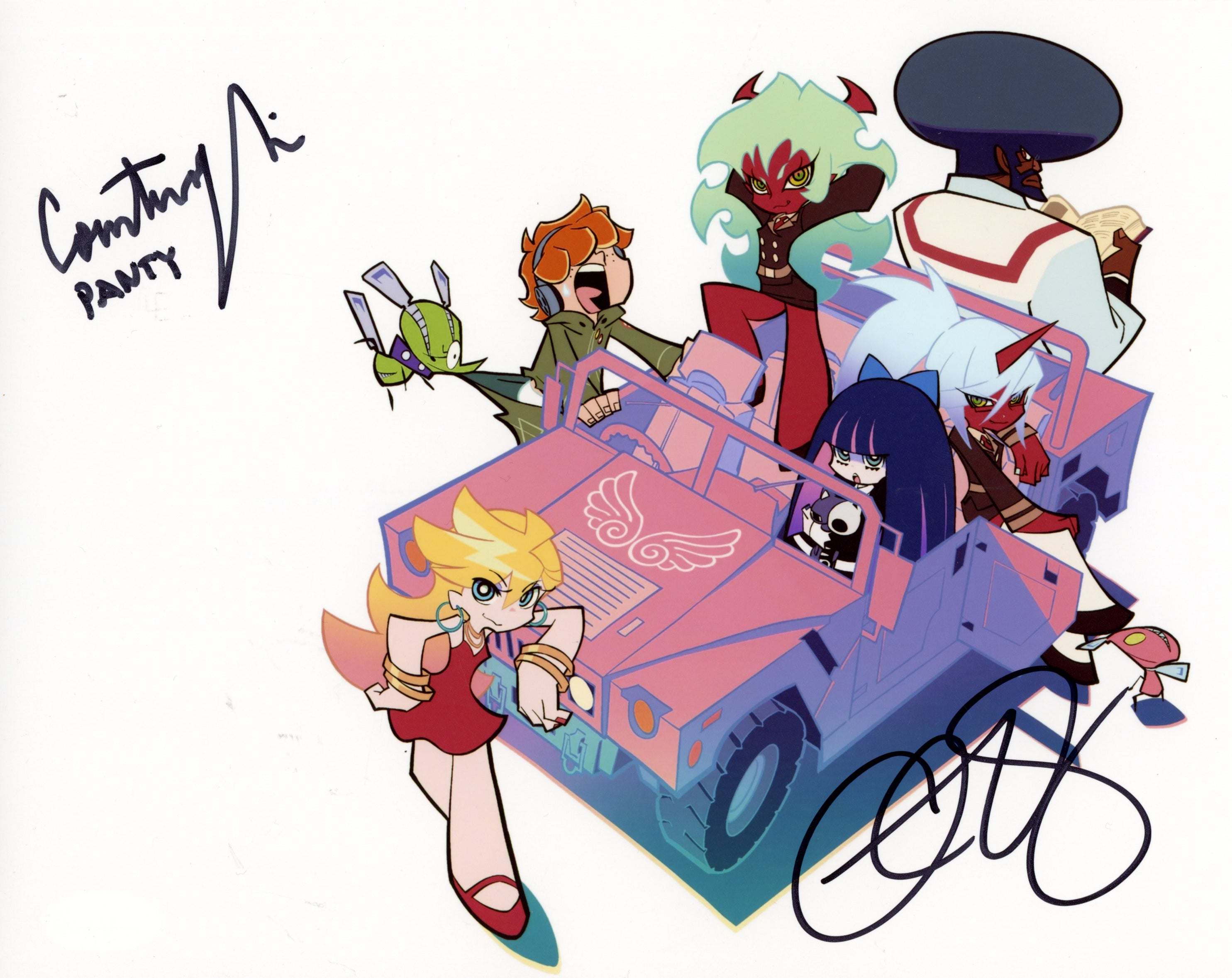 Panty & Stocking with Garterbelt 8x12 Cast Signed Photo Courtney Lin, Cristina Vee