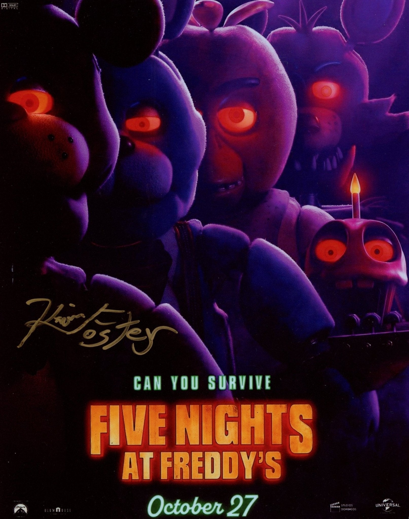 Kevin Foster Five Nights at Freddy's 8x10 Signed Photo JSA Certified Autograph