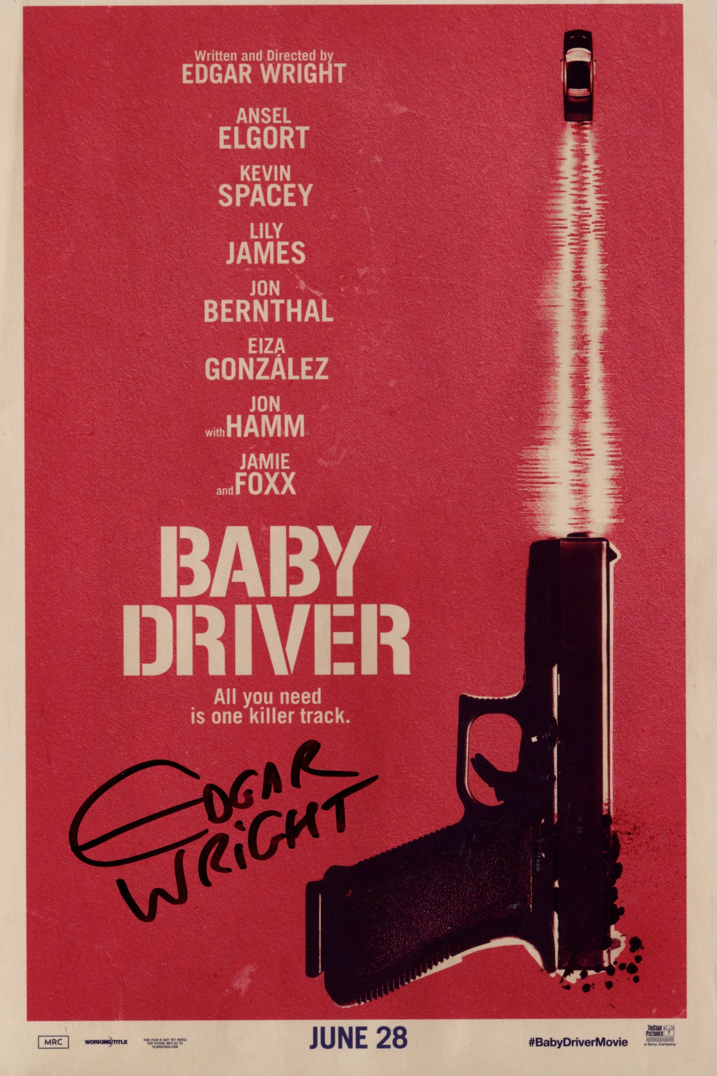 Edgar Wright Baby Driver 8x12 Signed Photo