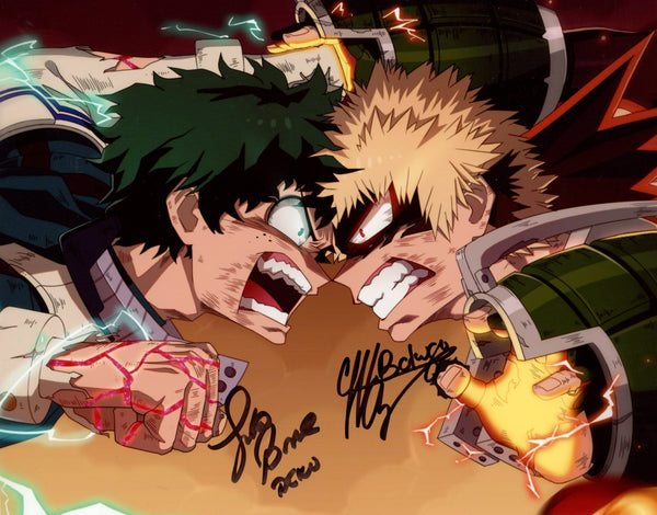 My Hero Academia 8x10 Cast Photo Signed Justin Briner & Clifford Chapin