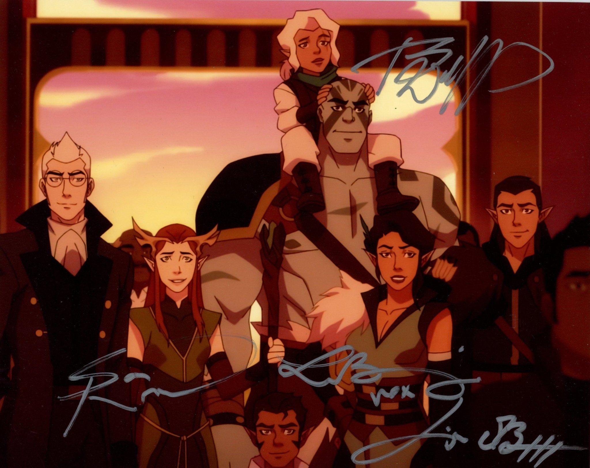 The Legend of Vox Machina 8x10 Cast Signed Photo Bailey, O'Brien, Riegal, Willingham JSA Certified AutograpH