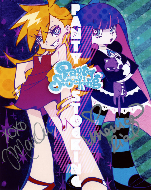 Panty & Stocking with Garterbelt 8x10 Photo Cast Signed: Jamie Marchi &  Monica Rial
