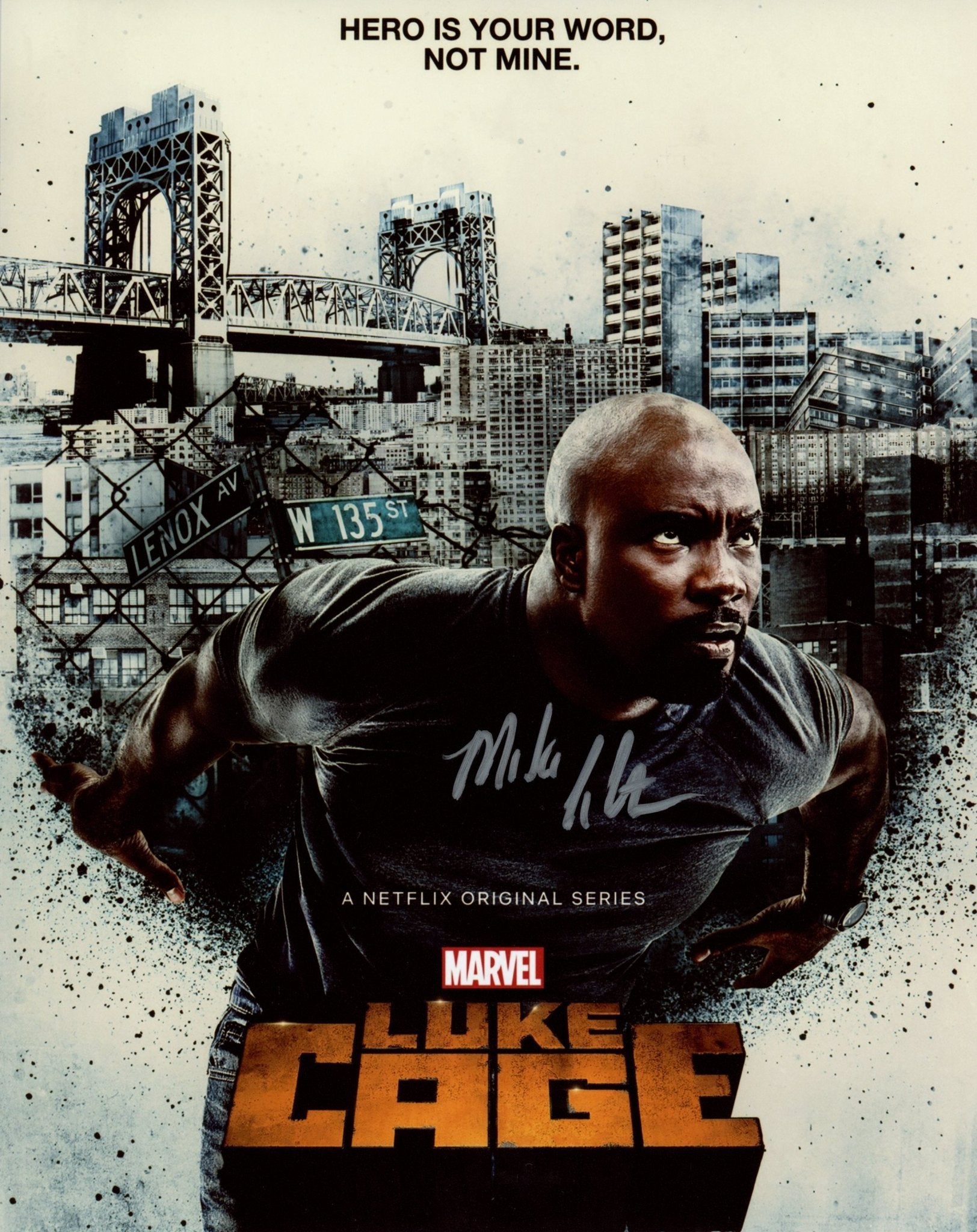 Mike Colter Marvel's Luke Cage Signed 8x10 Photo JSA Certified Autograph