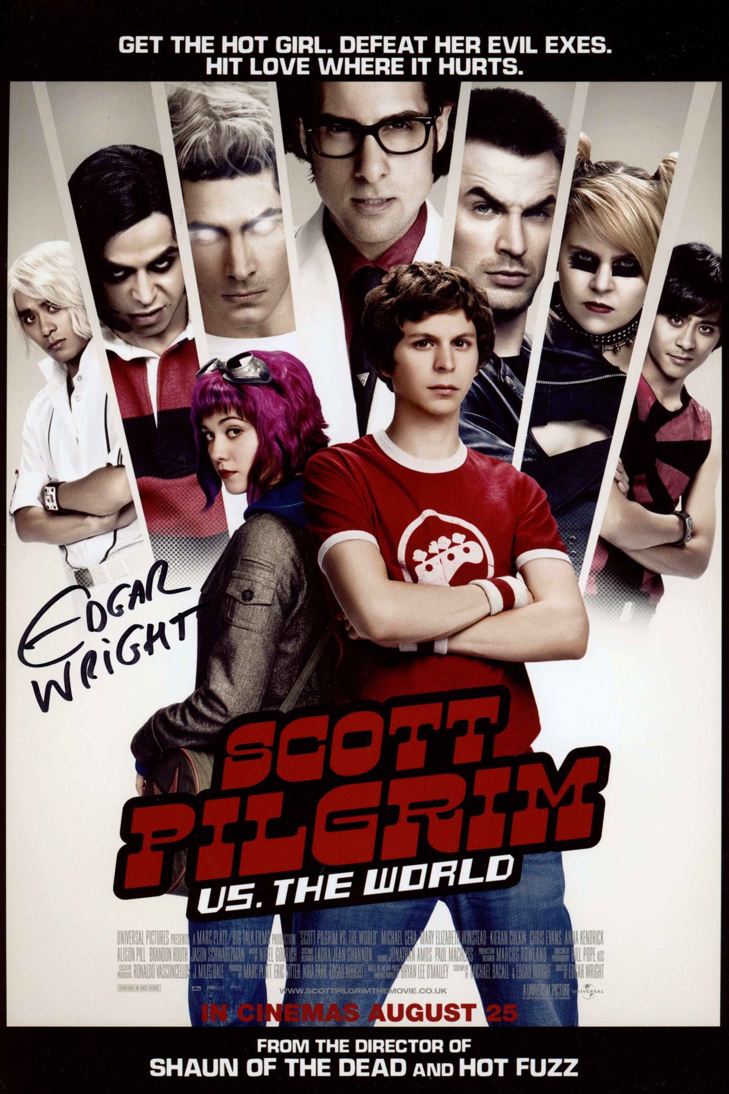 Edgar Wright Scott Pilgrim vs. The World 8x12 Signed Photo
