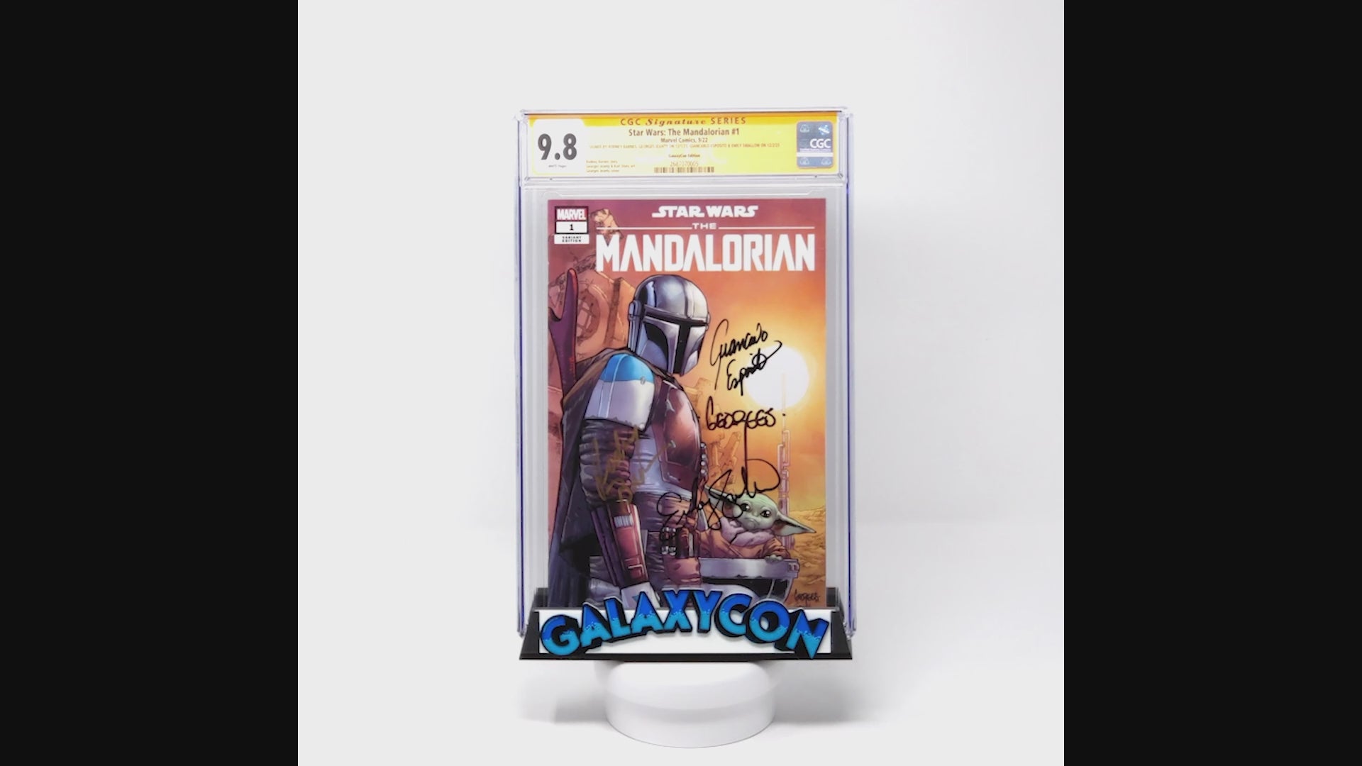 Star Wars: The Mandalorian #1 Galaxycon Exclusive CGC Marvel Comics Signature Series 9.8 x4 Signed Barnes, Jeanty, Esposito, Swallow