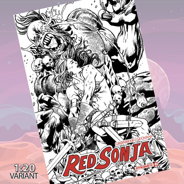 Red Sonja #1 Cover S Hitch 1:20 Line Art Variant Comic Book