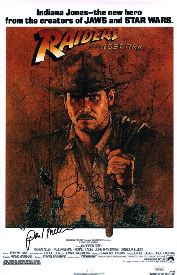 Indiana Jones 11x17 Signed Photo Poster John Rhys-Davies Paul Freeman  JSA COA Certified Autograph