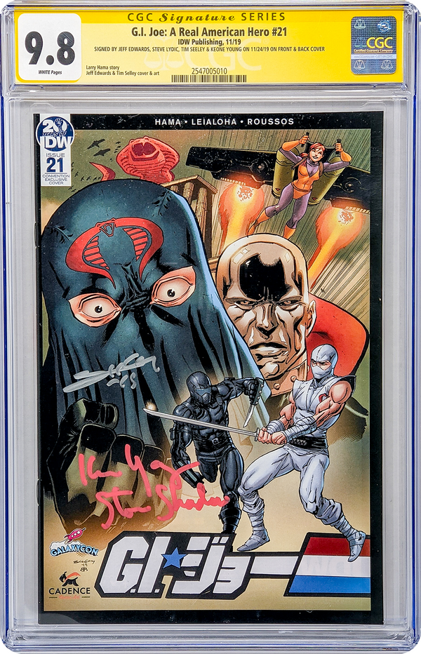 GI Joe: A Real American Hero #21 GalaxyCon Exclusive IDW CGC Signature Series 9.8 x4 Signed Edwards, Lydic, Seeley, Young