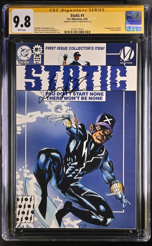 Static #1 Collector's Edition DC/Milestone CGC Signature Series 9.8 Signed Denys Cowan GalaxyCon