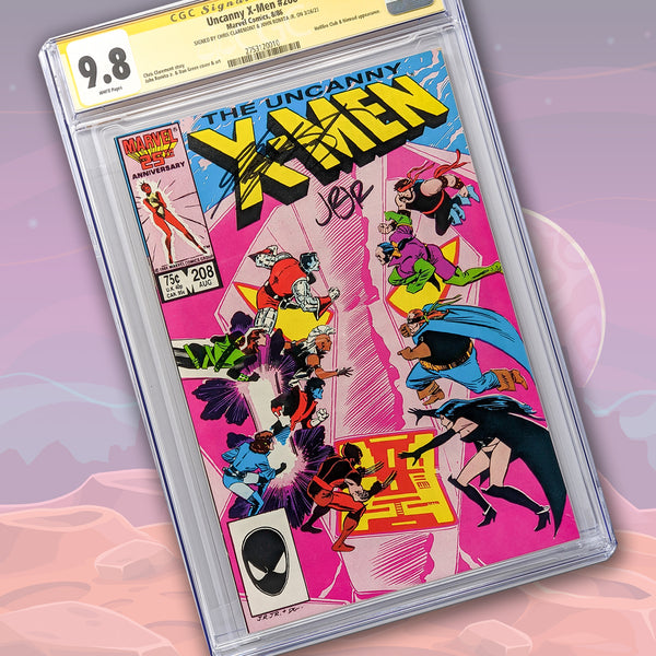 Marvel Comics Uncanny X-Men #208 CGC Signature Series 9.8 Signed X2 John Romita Jr. , Chris Claremont