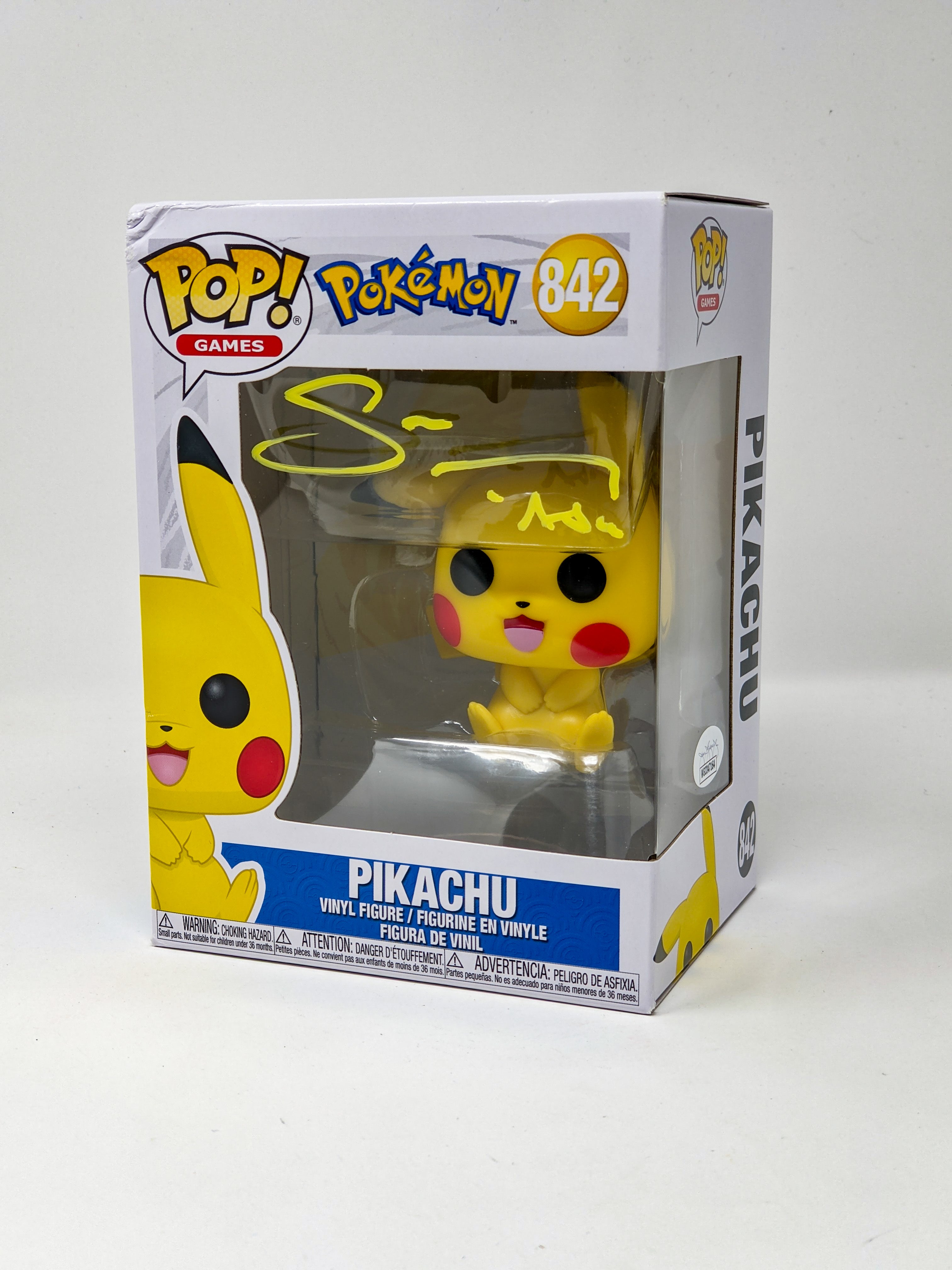 Sarah Natochenny Pokemon Pikachu #842 Signed Funko Pop JSA Certified Autograph