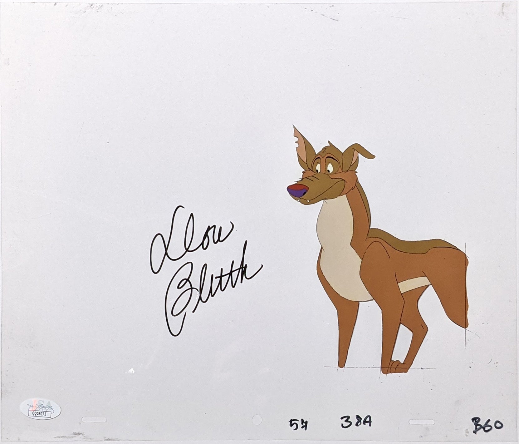 Don Bluth All Dogs Go to Heaven 10.5x12.5 Signed Animation Production Cel JSA COA Certified Autograph