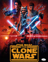 Star Wars The Clones Wars 11x14 Poster Cast x3 Signed Lanter Eckstein Taylor JSA Certified Autograph