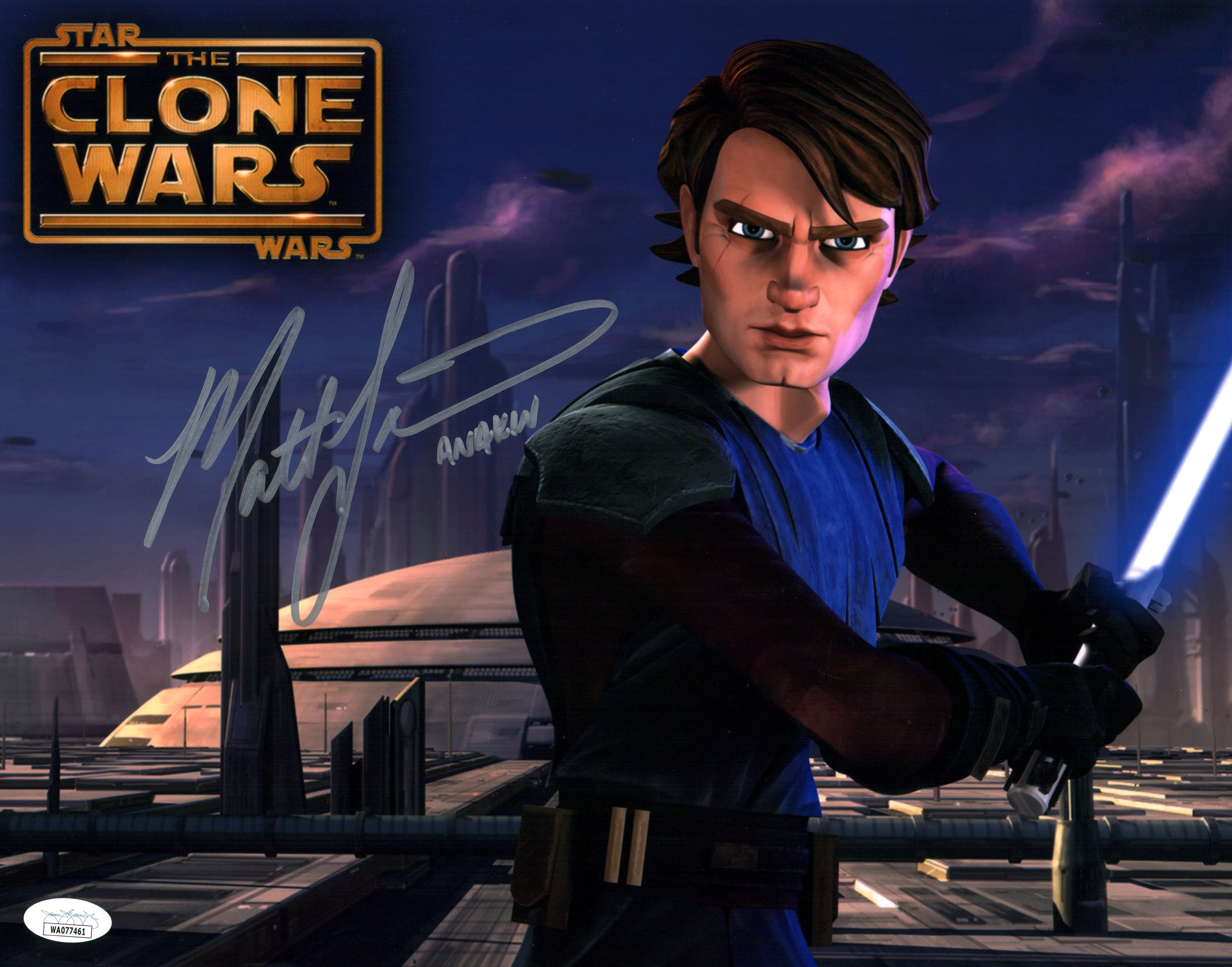Matt Lanter Star Wars Clone Wars 11x14 Signed Photo Poster JSA Certified Autograph