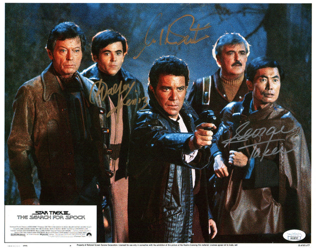 Star Trek 11x14 Signed Lobby Card Cast x3 Signed Koenig Shatner Takei JSA Certified Autograph