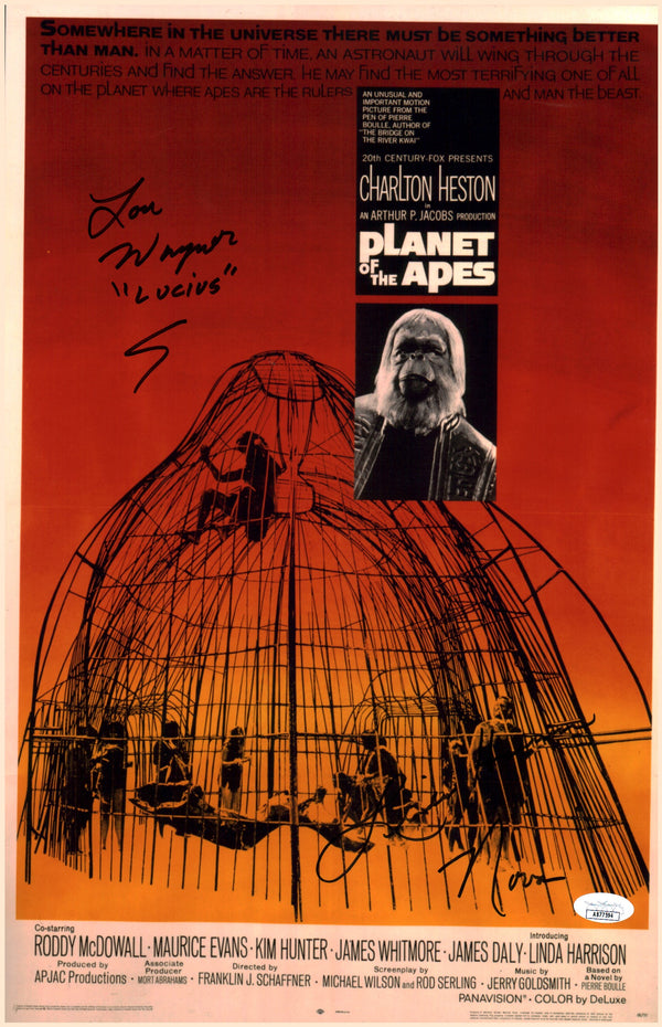Planet of the Apes 11x17 Photo Poster Signed Autograph Harrison Wagner JSA COA Certified Auto