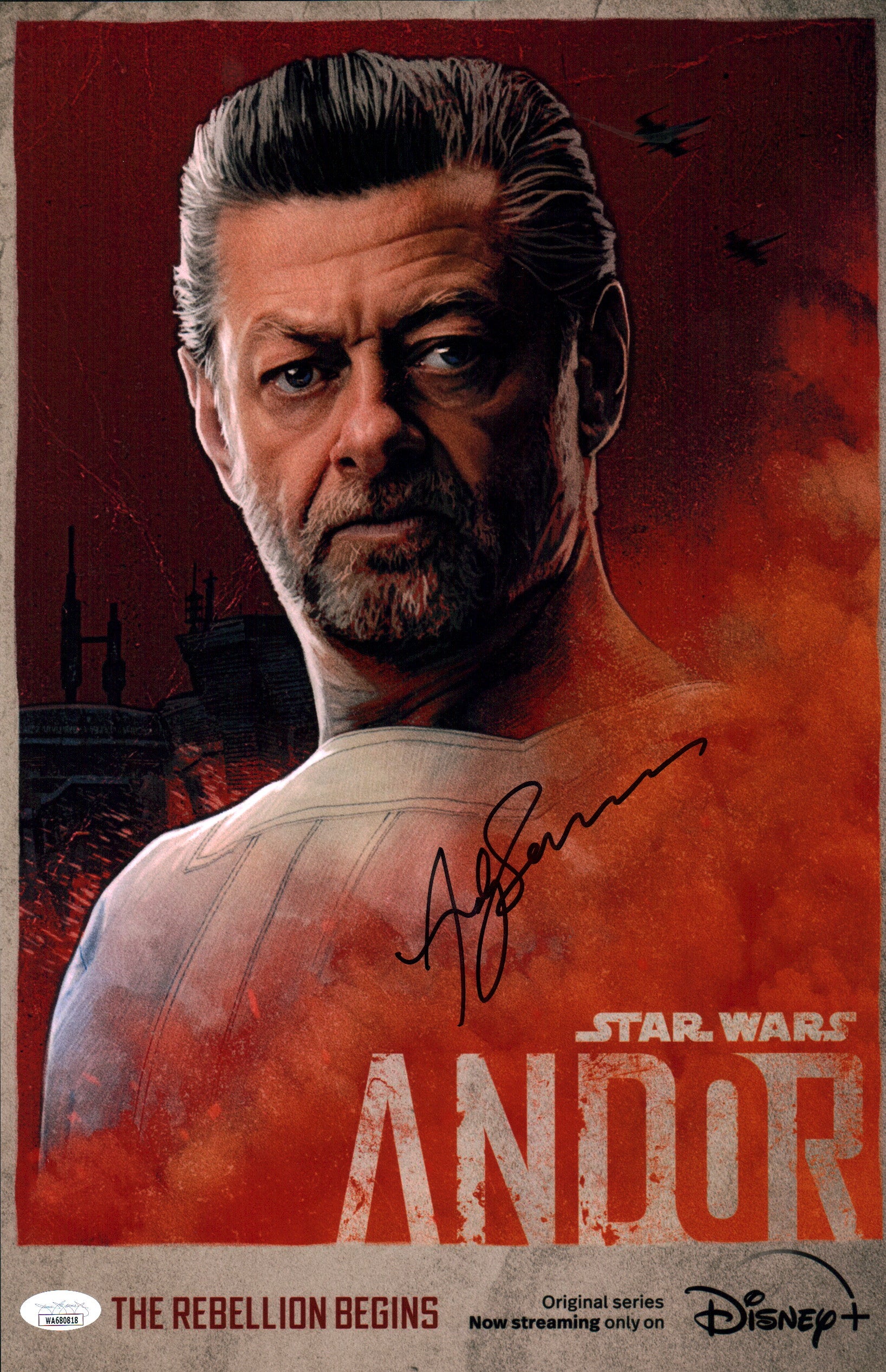 Andy Serkis Star Wars Andor 11x17 Signed Mini Poster JSA Certified Autograph