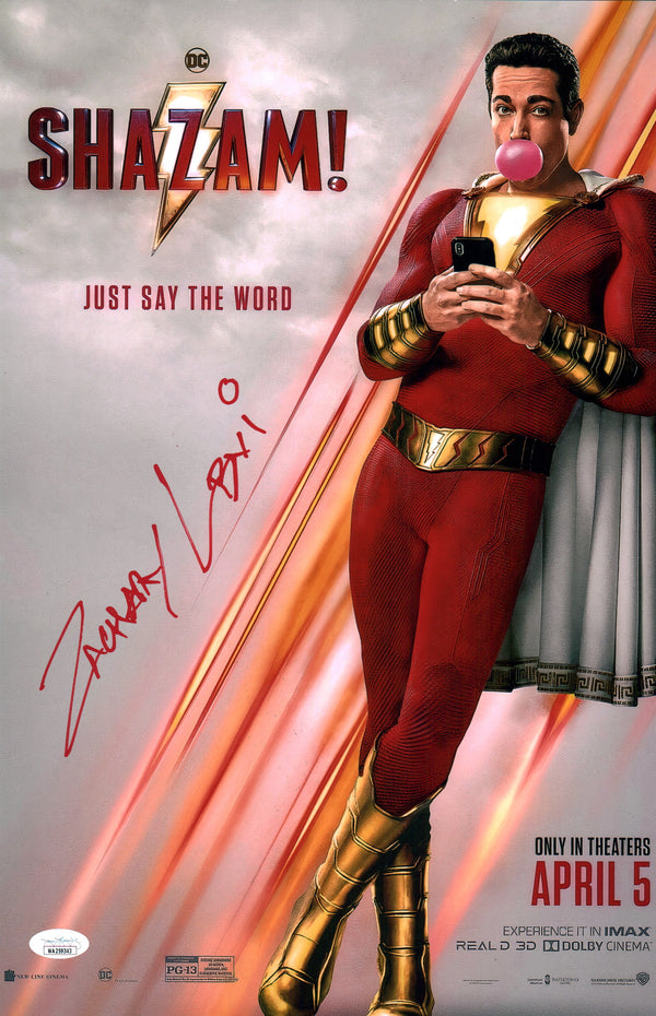 Zachary Levi Shazam 11x17 Signed Photo Poster JSA Certified Autograph