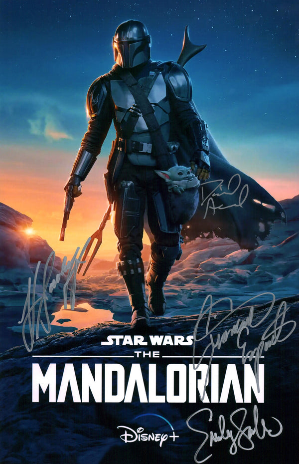 Star Wars The Mandalorian 11x17 Photo Poster Signed Autograph Acord Esposito Sackhoff Swallow JSA Certified COA