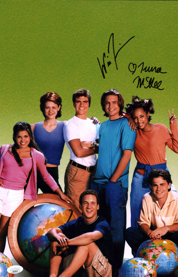 Boy Meets World 11x17 Cast x2  Photo Poster Signed  Friedle McGee JSA Certified Autograph