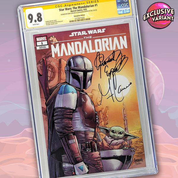 Star Wars: The Mandalorian #1 GalaxyCon Raleigh 2022 Exclusive Variant CGC Signature Series 9.8 Carano Esposito