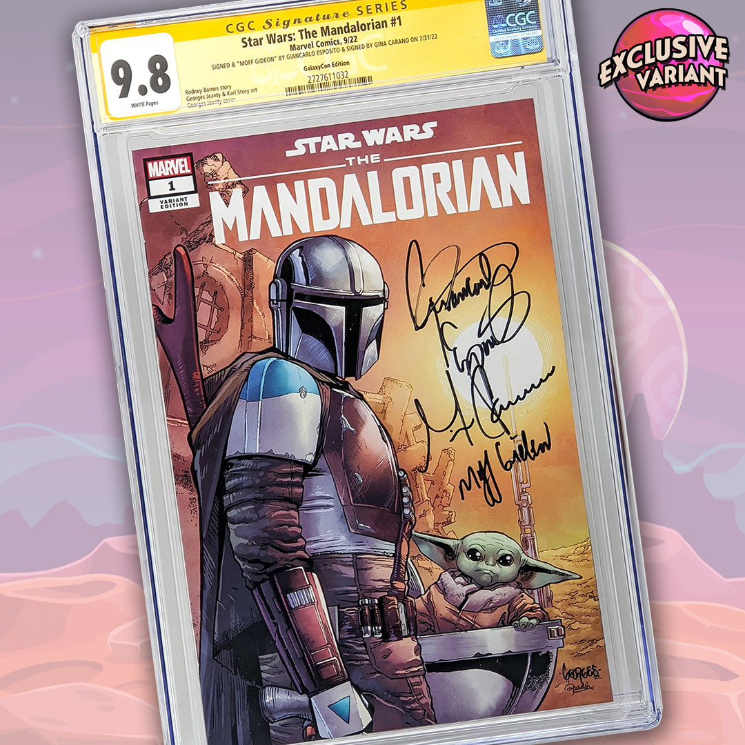 Star Wars: The Mandalorian #1 GalaxyCon Raleigh 2022 Exclusive Variant CGC Signature Series 9.8 Signed Carano, Esposito
