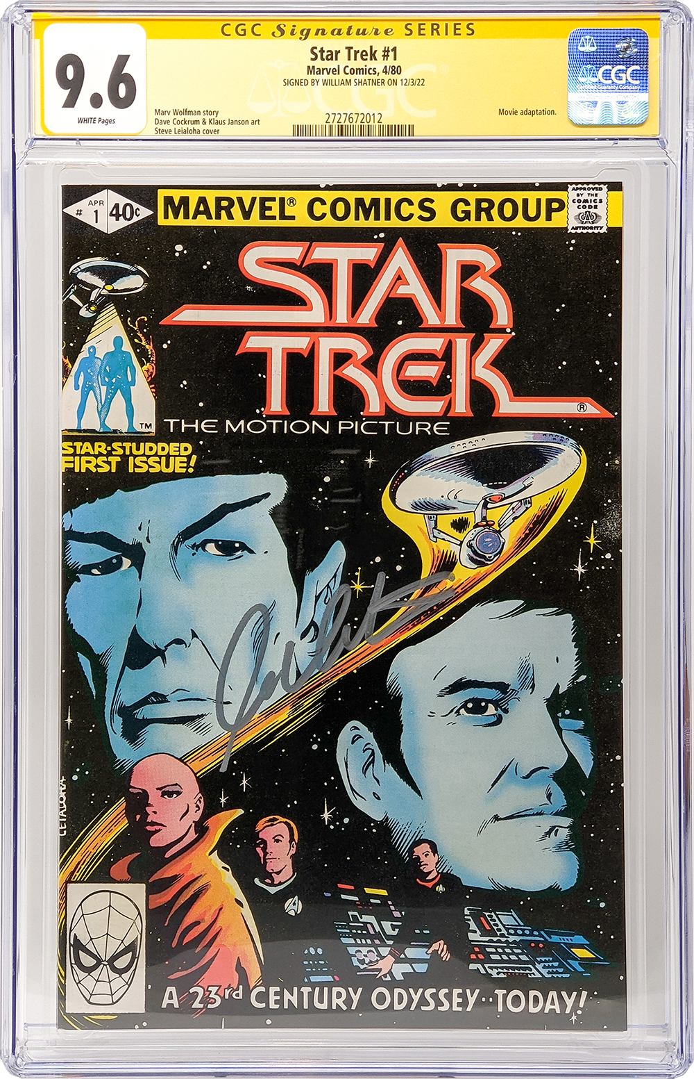Star Trek #1 Marvel Comics CGC Signature Series 9.6 William Shatner