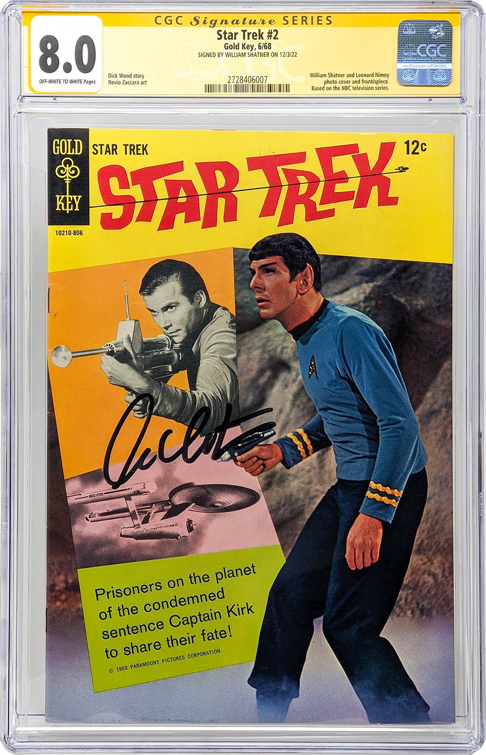 Star Trek #2 Gold Key CGC Signature Series 8.0 William Shatner