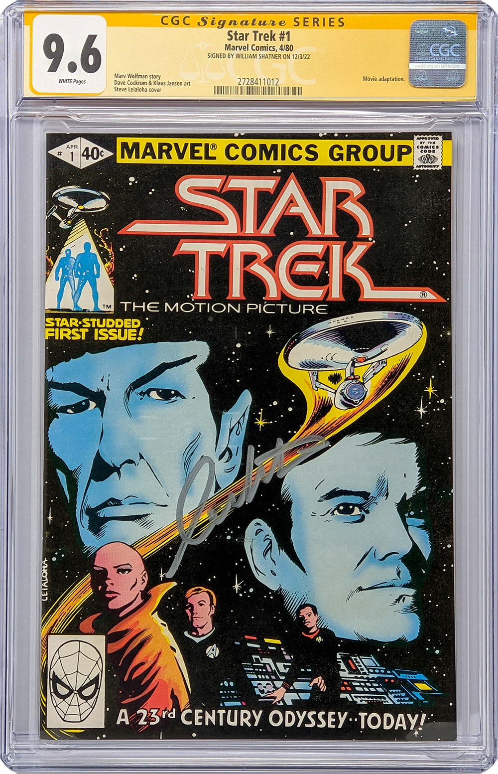 Star Trek #1 Marvel Comics CGC Signature Series 9.6 William Shatner
