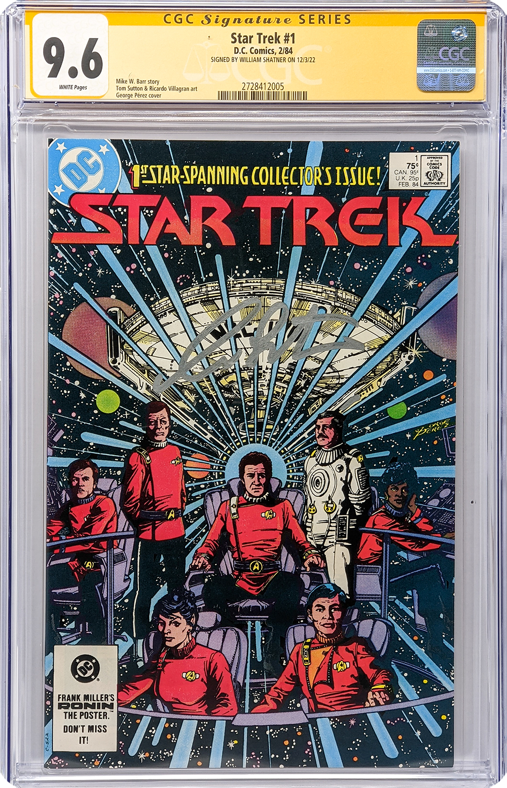 DC Comics Star Trek #1  CGC Signature Series 9.6 Signed William Shatner