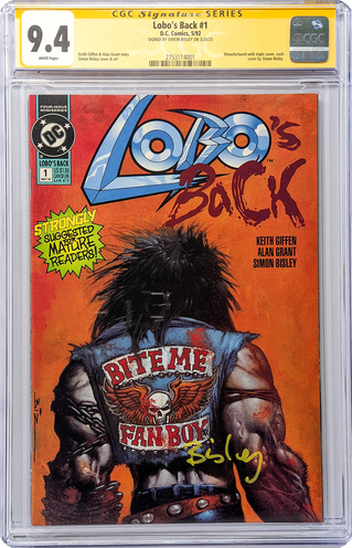 Lobo's Back #1 DC Comics CGC Signature Series 9.4 Signed Simon Bisley