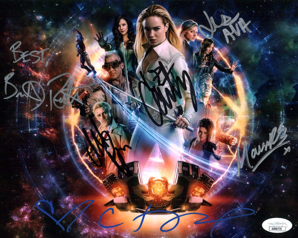 DC Legends of Tomorrow 8x10 Signed Photo Cast x6 Ford, Routh, Richardson-Sellers, Ryan, Macallan, Lotz JSA Certified Autograph
