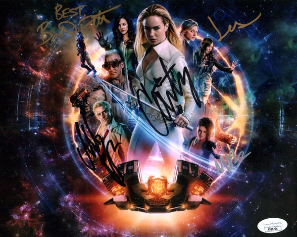 DC Legends of Tomorrow 8x10 Signed Photo Cast x5  Routh, Richardson-Sellers, Ryan, Macallan, Lotz JSA Certified Autograph