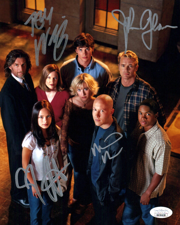 Smallville 8x10 Signed Photo Cast x4 Welling, Rosenbaum, Kreuk, Glover JSA Certified Autograph
