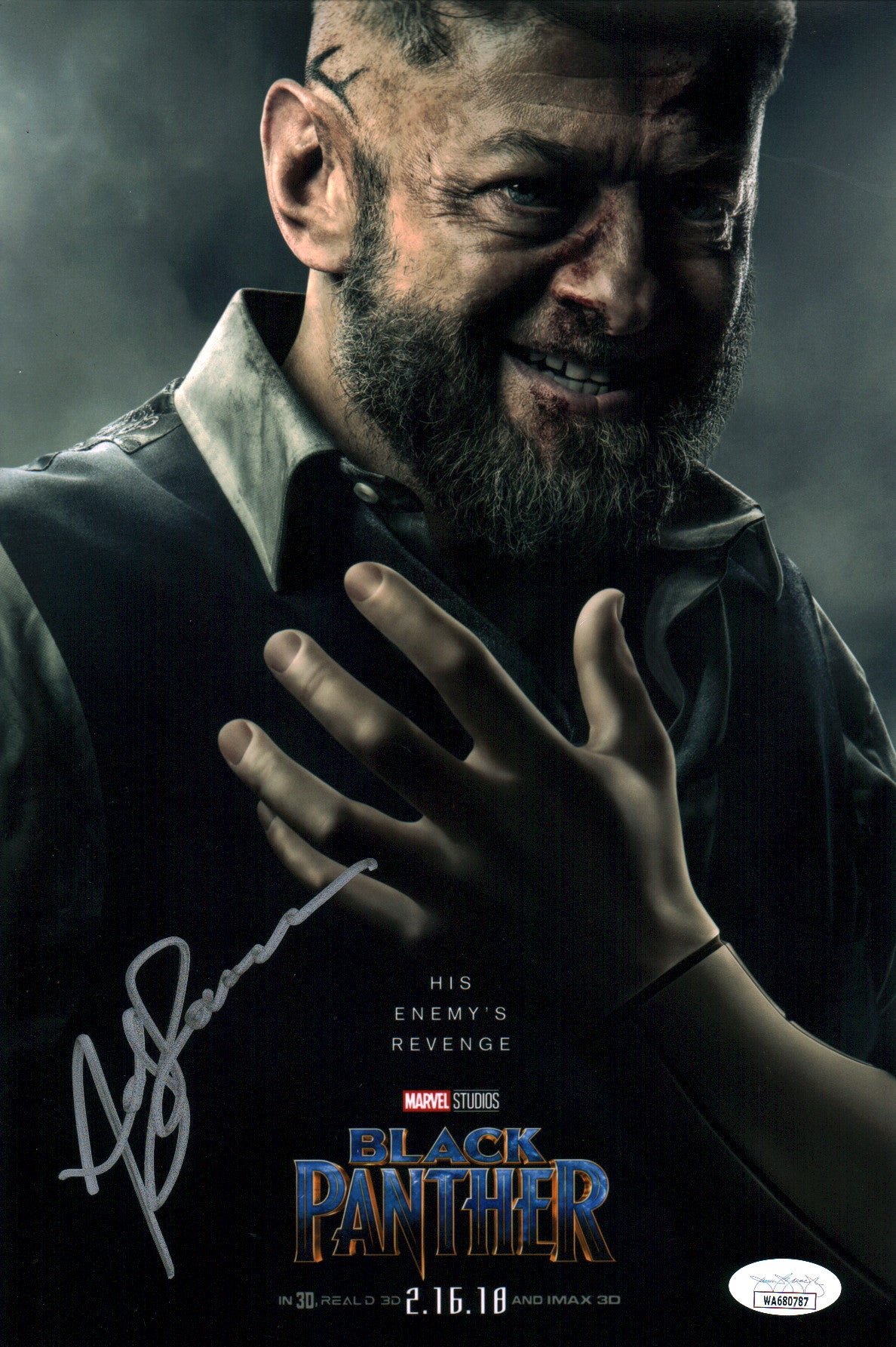 Marvel Autographs Andy Serkis Marvel Black Panther 8x12 Signed Photo JSA Certified Autog