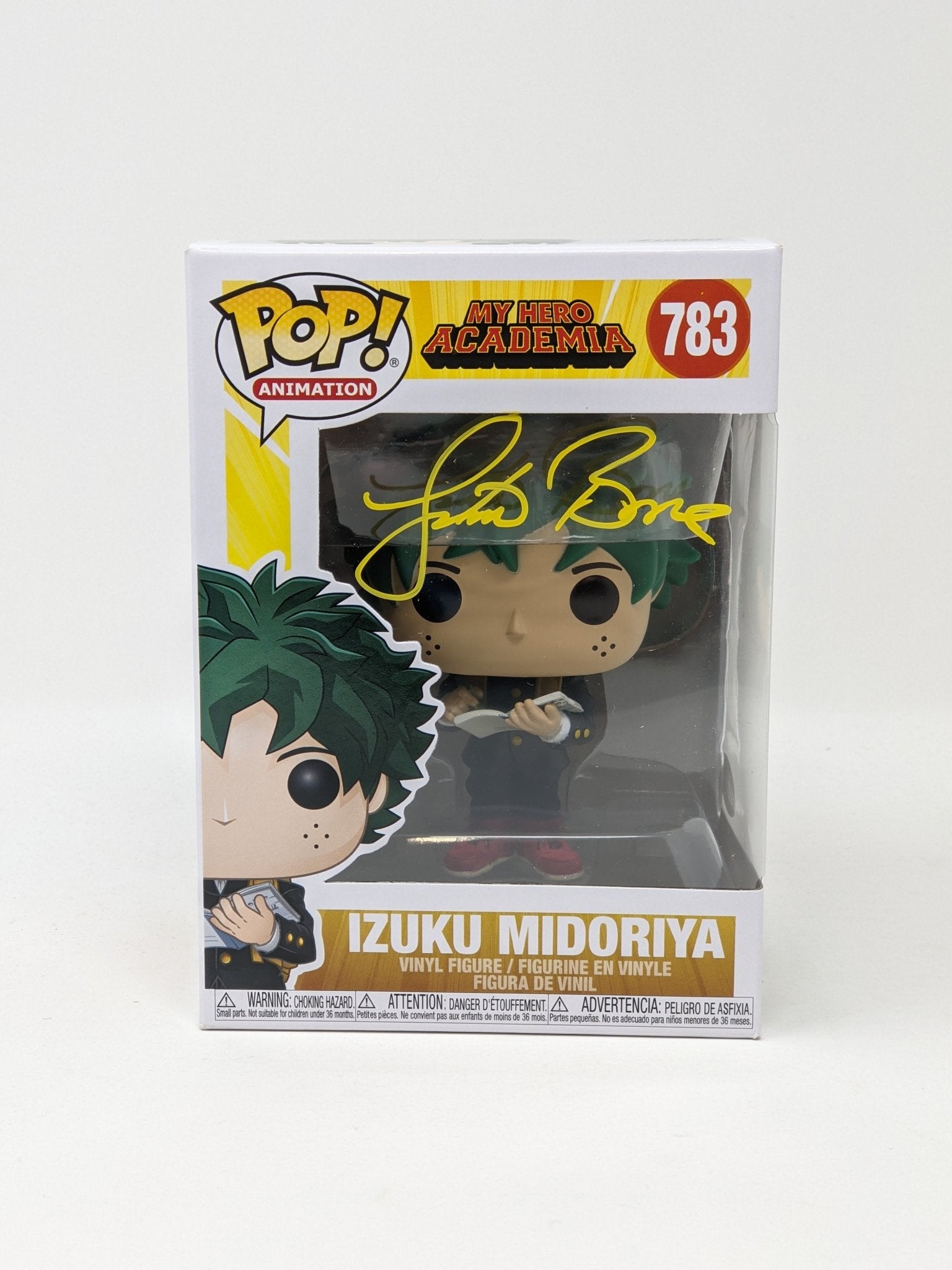 Justin Briner My Hero Academia Izuku Midoriya #783 Signed Funko Pop JSA Autograph