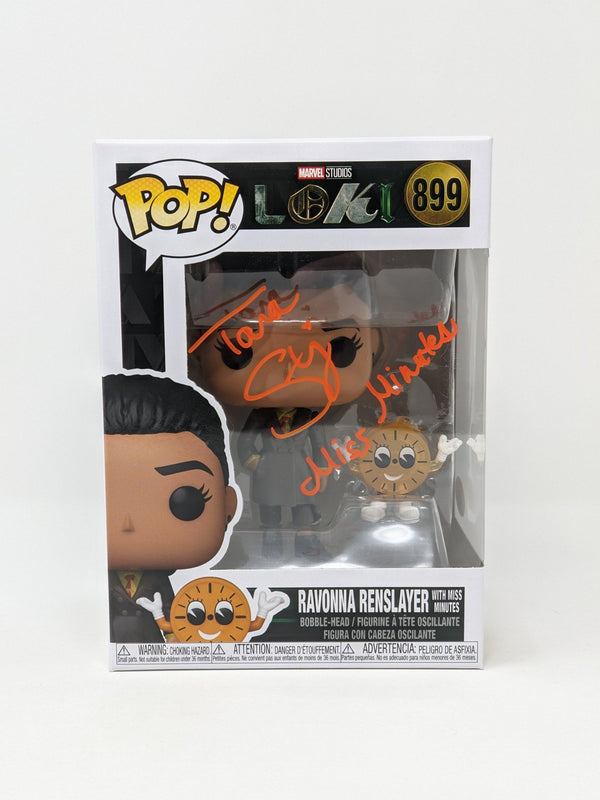 Tara Strong Marvel Loki Ravonna Renslayer with Miss Minutes #899 Signed Funko Pop JSA Certified Autograph