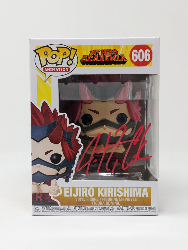 Justin Cook My Hero Academia Eijiro Kirishima #606 Signed Funko Pop JSA Certified Autograph