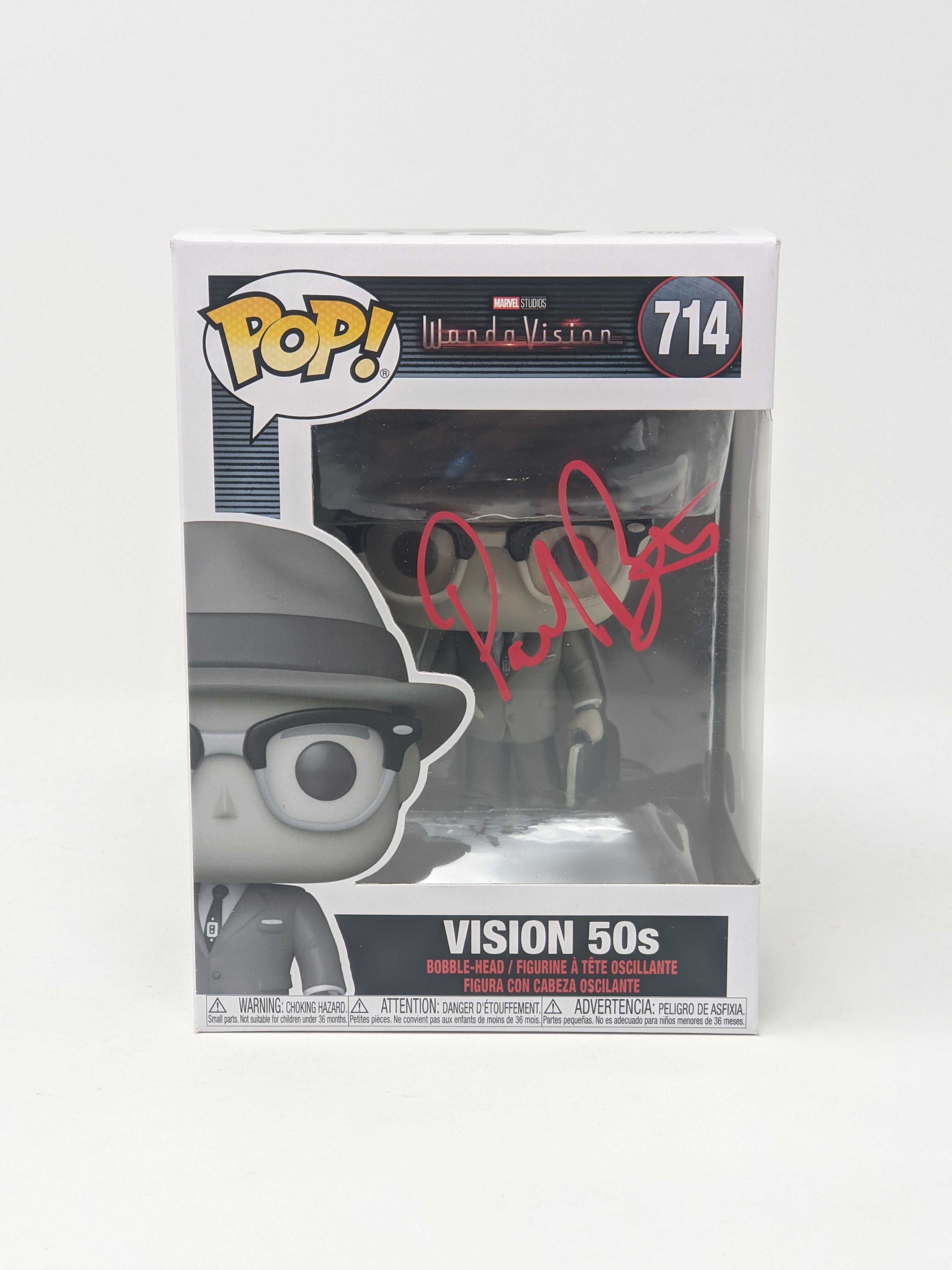 Paul Bettany Marvel WandaVision Vision 50s #714 Signed Funko Pop JSA Certified Autograph