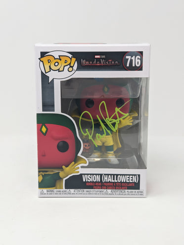 Paul Bettany Marvel WandaVision Vision Halloween #716 Signed Funko Pop JSA Certified Autograph