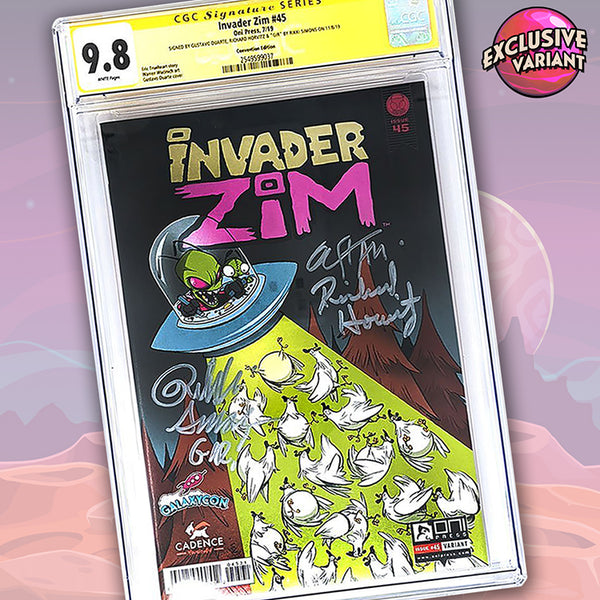 Invader Zim #45 GalaxyCon Exclusive Variant CGC Signature Series 9.8 Duarte Horvitz Simons