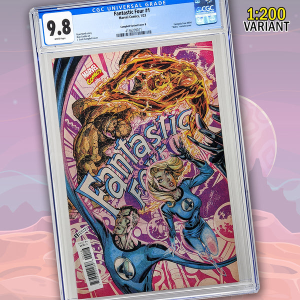 Marvel Fantastic Four #1 J. Scott Campbell 1:200 Retro Variant Cover B CGC Universal Grade 9.8
