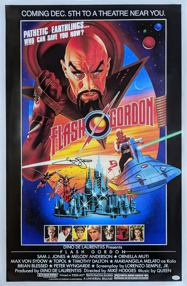 Flash Gordon 24x36 Signed Poster Jones Anderson JSA COA Certified Autograph