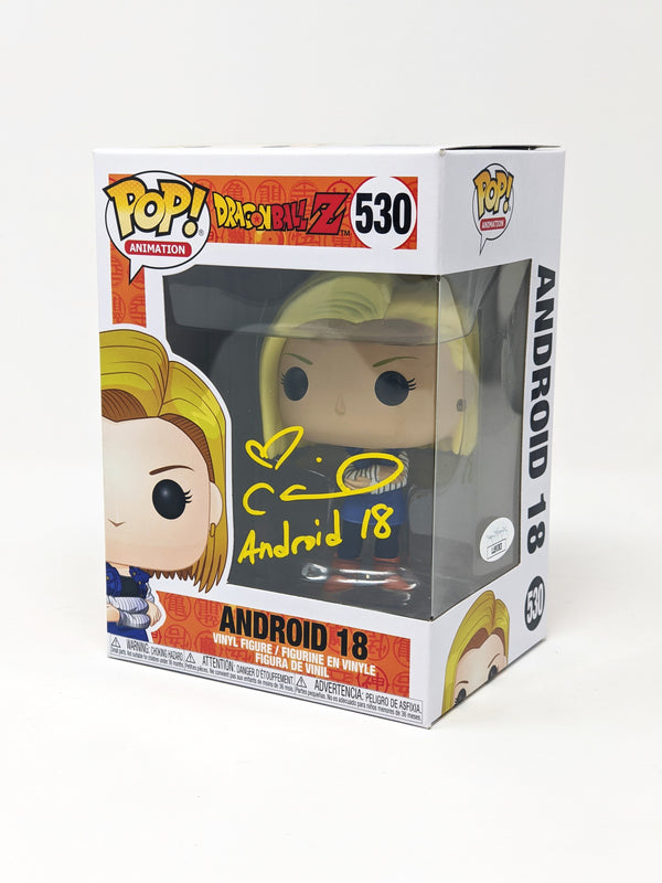 Colleen Clinkenbeard Dragon Ball Z Android 18 #530 Signed Funko Pop JSA Certified Autograph