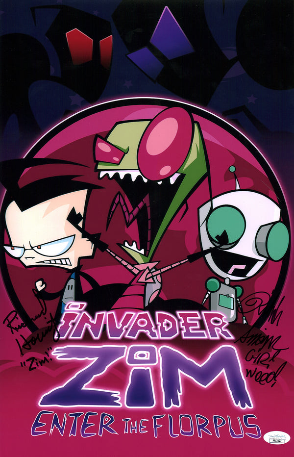 Invader Zim 11x17 Signed Photo Poster Horvitz, Simons JSA COA Certified Autograph