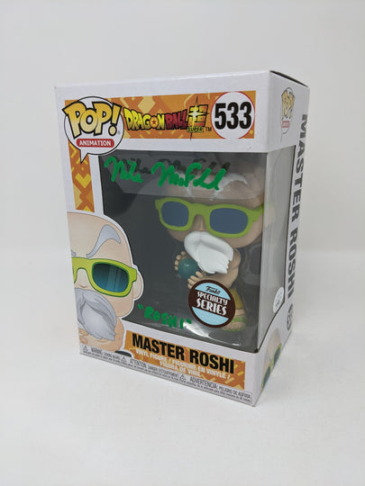 Mike McFarland Dragon Ball Super Master Roshi #533 Exclusive Signed Funko Pop JSA Certified Autograph
