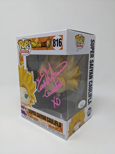 Elizabeth Maxwell Dragon Ball Super Saiyan Caulifla #816 Signed Funko Pop JSA Certified Autograph