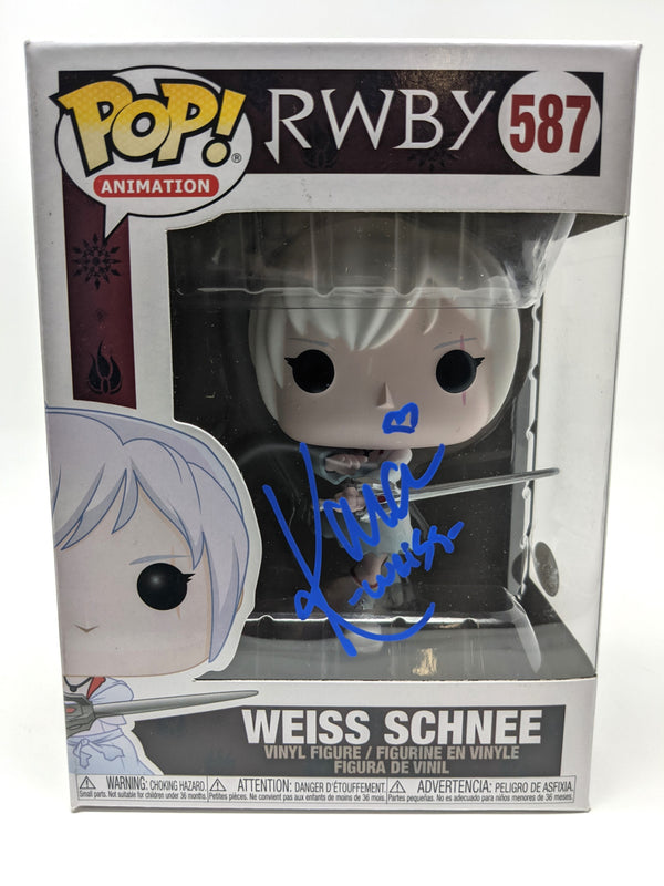 Kara Eberle RWBY Weiss Schnee #587 Signed Funko Pop JSA Certified Autograph